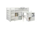 Lit mi-hauteur bureau et rangement 90x200 JADE