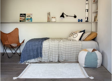 Tapis rectangulaire en coton naturel BLOOM - 1