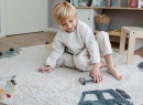 Tapis enfant rond en coton naturel WHEELS - 2