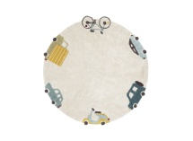 Tapis enfant rond en coton naturel WHEELS - 4