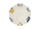 Tapis enfant rond en coton naturel WHEELS - 4