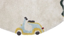 Tapis enfant rond en coton naturel WHEELS - 5