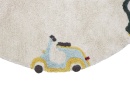 Tapis enfant rond en coton naturel WHEELS - 5