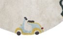 Tapis enfant rond en coton naturel WHEELS - 5