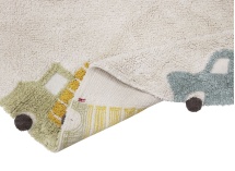 Tapis enfant rond en coton naturel WHEELS - 6