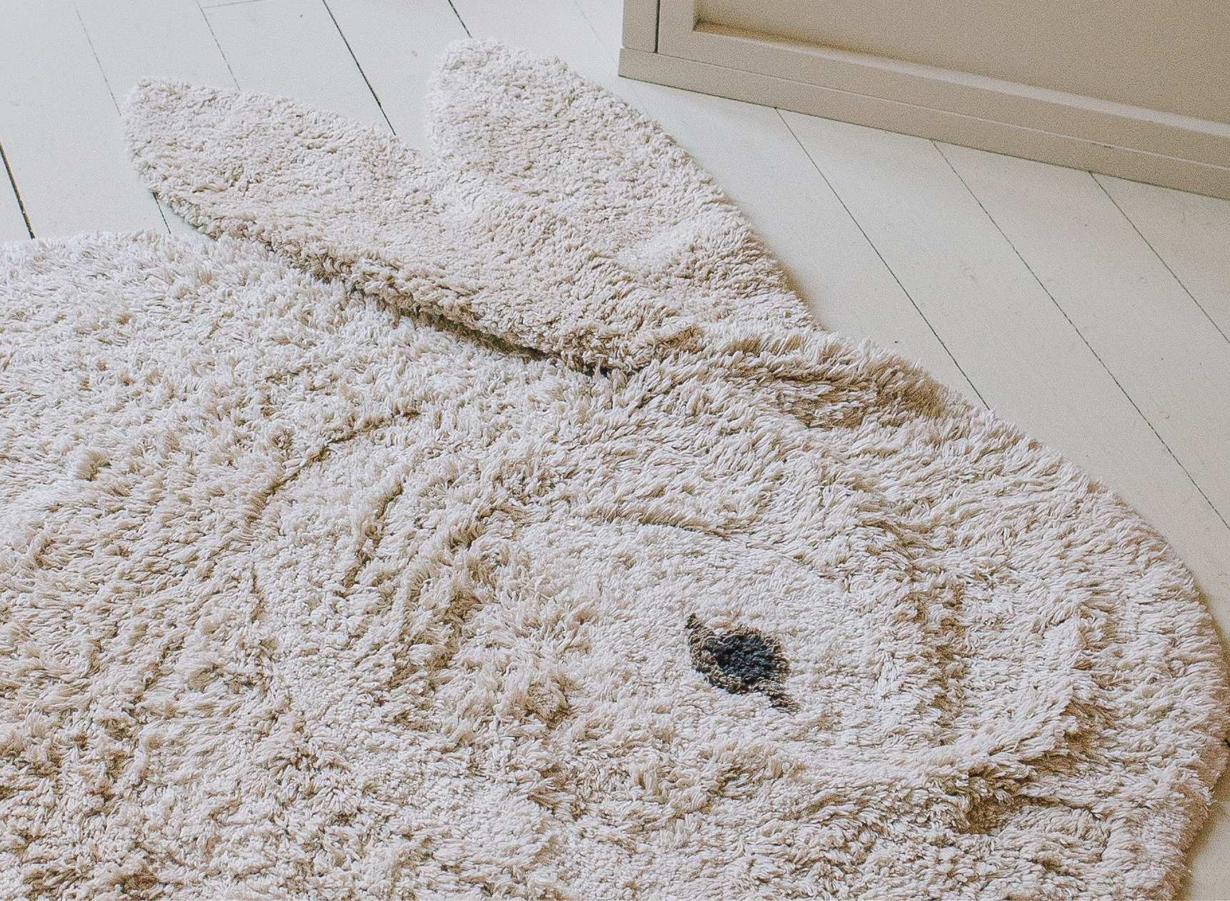 Kids Rugs Rabbit Bunny rug in natural cotton - Playful and comfortable