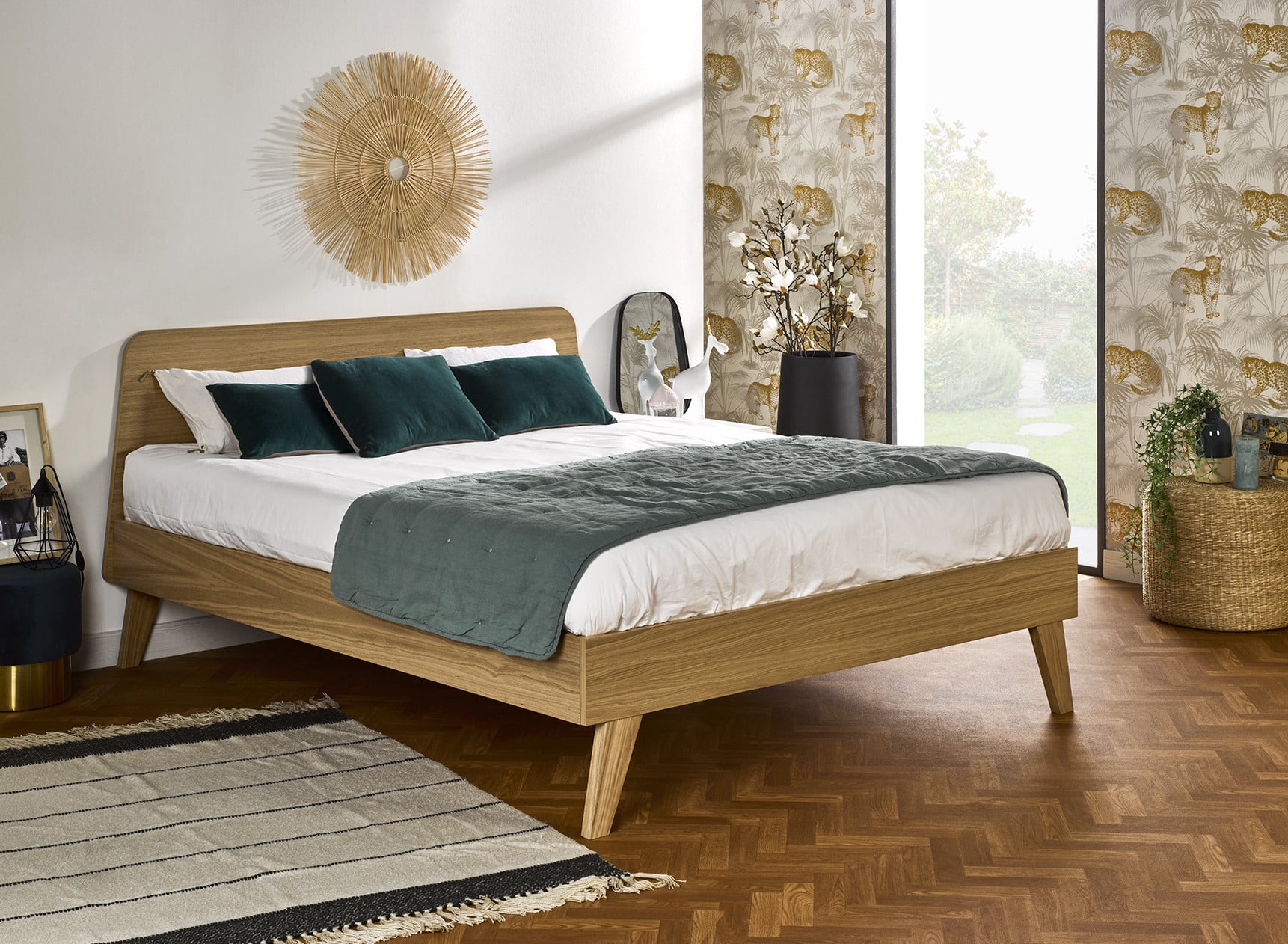 Lit double 160x200 en Chêne LOKI Nateo Concept - 1