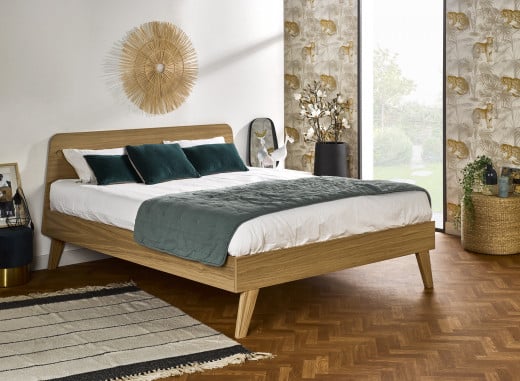 LOKI 160x200 Oak Double Bed: Made In France and eco-friendly!