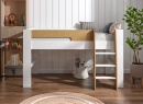Lit mi-hauteur 90x190 LUKA Blanc & Chêne - 2