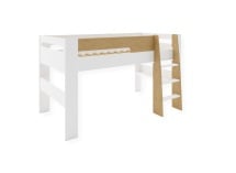 Lit mi-hauteur 90x190 LUKA Blanc & Chêne - 4