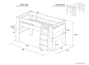 Lit mi-hauteur 90x190 LUKA - Dimensions