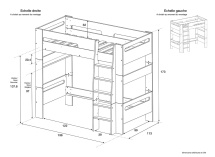 Lit mezzanine 90x190 LUKA - Dimensions