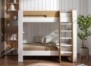 Lit superposé séparable 90x190 LUKA Blanc & Chêne - 1