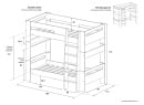 Lit superposé séparable 90x190 LUKA - Dimensions