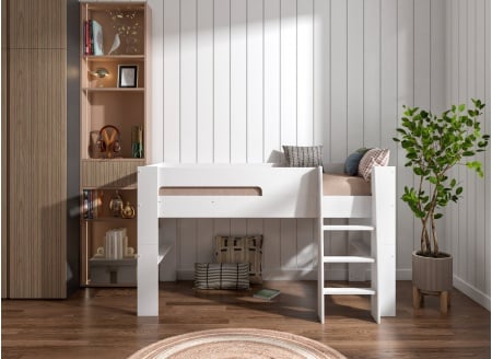 Lit mi-hauteur 90x190 LUKA Blanc - 2