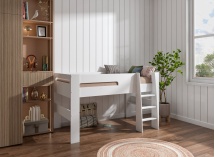Lit mi-hauteur 90x190 LUKA Blanc - 3