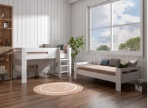 Lit mi-hauteur 90x190 LUKA Blanc - 7