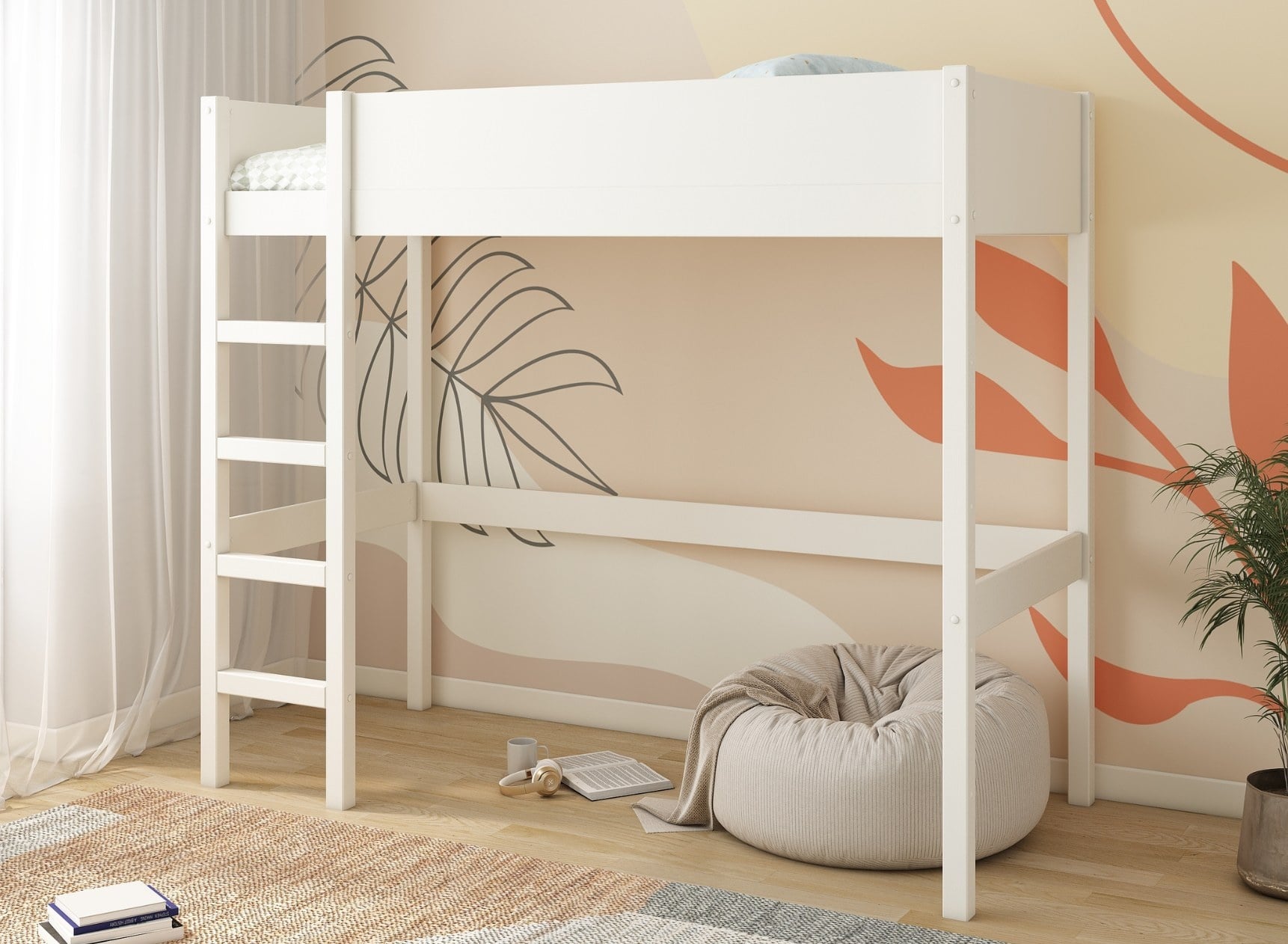 Cama canguro romana matrimonial en color gris y nido individual, image size:1722x1262