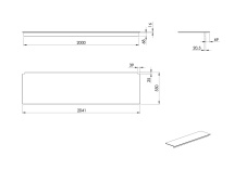 Bureau pour lit mezzanine JUNE - Dimensions