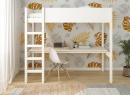 Lit mezzanine 90x200 avec bureau JUNE Blanc - 2