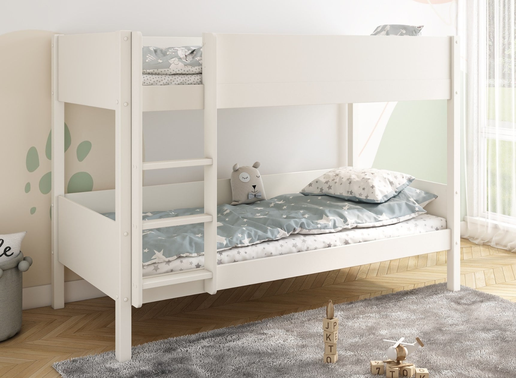 Lit superposé 90x200 JUNE Blanc - 1