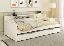 Lit gigogne avec rangement 90x200 OLIVER Blanc - 1