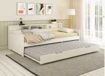 Lit gigogne avec rangement 90x200 OLIVER Blanc - 2