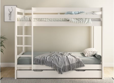 Lit superposé 3 places 90x200 TYPO Blanc - 1