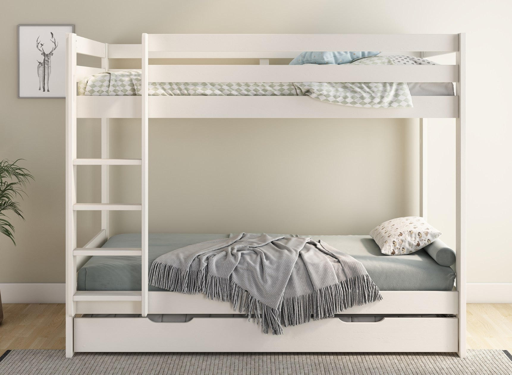 Letto a castello a posti 90x200 in pino massello TYPO Ingegnoso