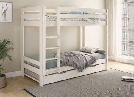 Lit superposé 3 places 90x200 TYPO Blanc - 2