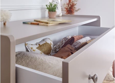 Commode 3 tiroirs ADELE Argile/Noyer - 2