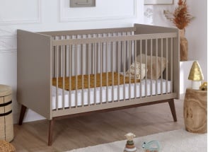 Convertible baby cot 70x140 ADELE - Clay/Walnut
