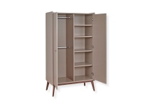 Armoire 2 portes ADELE Argile/Noyer - 4