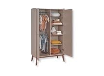 Armoire 2 portes ADELE Argile/Noyer - 5