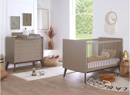 Chambre bébé duo ADELE Argile/Noyer - 1