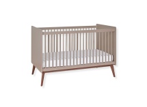 Lit bébé évolutif 70x140 ADELE Argile/Noyer - 3