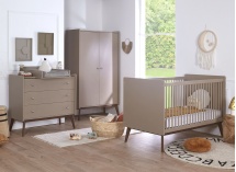 Chambre bébé complète ADELE - Argile/Noyer - 1