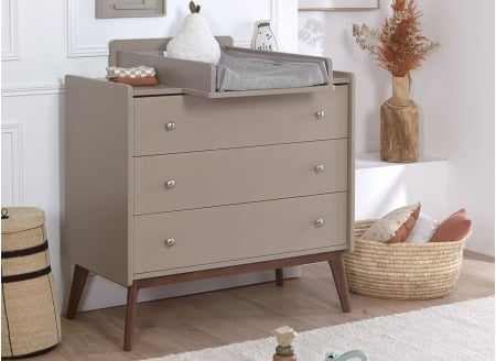 Commode et plan à langer ADELE Argile/Noyer - 1