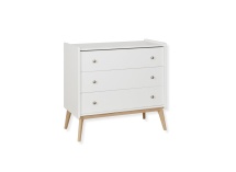Commode 3 tiroirs ADELE - Blanc/Chêne - 6