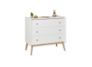 Commode 3 tiroirs ADELE - Blanc/Chêne - 7
