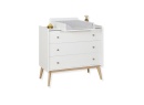 Commode 3 tiroirs ADELE - Blanc/Chêne - 9