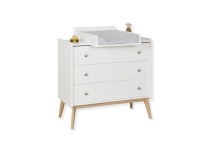 Changing table top for ADELE 3-drawer dresser White & Oak