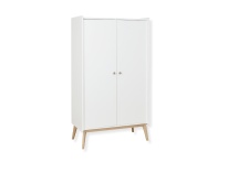 Armoire 2 portes ADELE - Blanc/Chêne - 4
