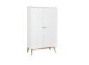 Armoire 2 portes ADELE - Blanc/Chêne - 4