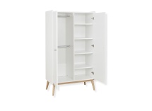 Armoire 2 portes ADELE - Blanc/Chêne - 5
