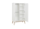 Armoire 2 portes ADELE - Blanc/Chêne - 5