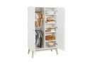 Armoire 2 portes ADELE - Blanc/Chêne - 6