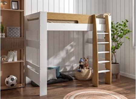 Kit évolution lit superposé LUKA - Blanc & Bois - 2