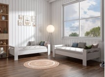 Kit évolution lit superposé LUKA - Blanc & Bois - 6