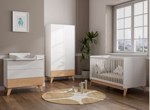 Komplettes Babyzimmer HAXO - Weiß/Kiefer